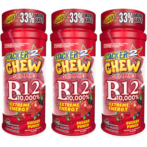 Stacker2 Chew Gummies: B12 10,000%