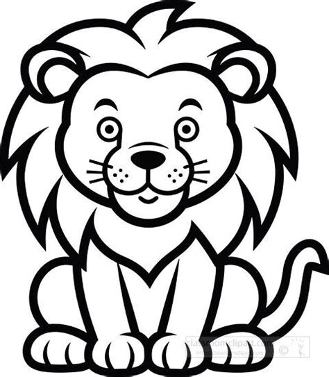 Animal Outline Clipart-lion shape black outline