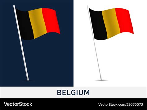 Belgium flag waving national Royalty Free Vector Image