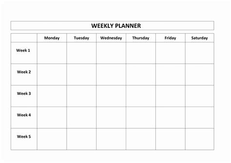 5 Day Lesson Plan Template Awesome Free Printable Weekly Planner Monday Friday School | Weekly ...