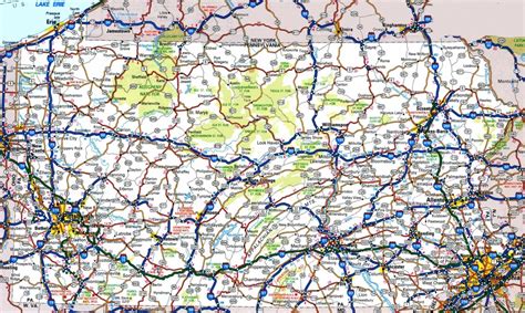 Large Detailed Tourist Map Of Pennsylvania With Cities And Towns ...