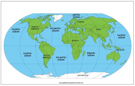 World Map with Arctic Ocean | World Map With Countries