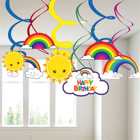 Buy Party Propz Rainbow Theme Combo For Rainbow Theme Birthday Decoration (swirls)- Multi color ...