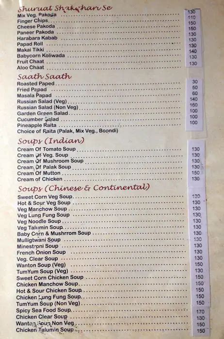 Avenue Restaurant and Bar Menu - Zomato