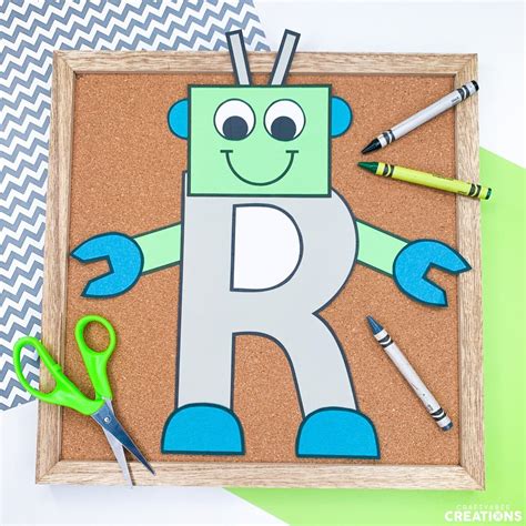 Letter R Craft Patterns Robot Craft Alphabet Crafts Uppercase Letter Activities - Etsy