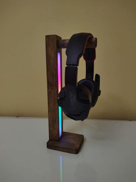 Wooden Headset Stand RGB Led Headset Stand Gaming Headphone | Etsy