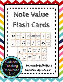 Music Flash Cards - Note Value/Rhythm by Cadenza Teaching Resouces