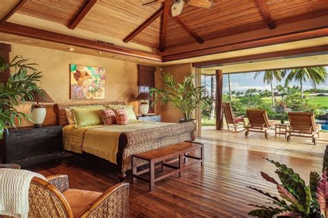 Master Suite of Luxury Kona Home | Hawaiian home decor, Hawaiian ...