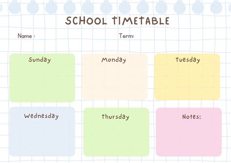 School timetable template | Timetable template, School timetable, Templates