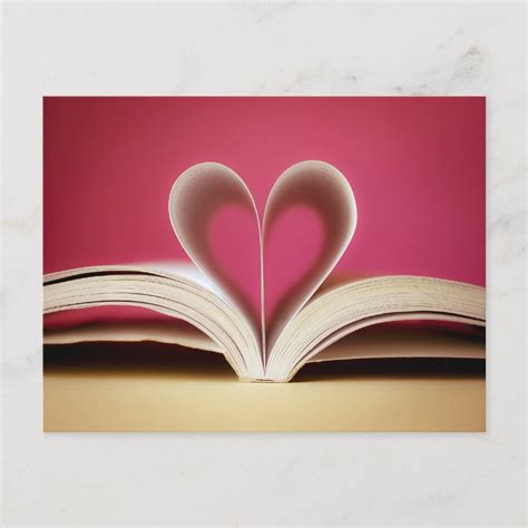 Book Heart Postcard | Zazzle