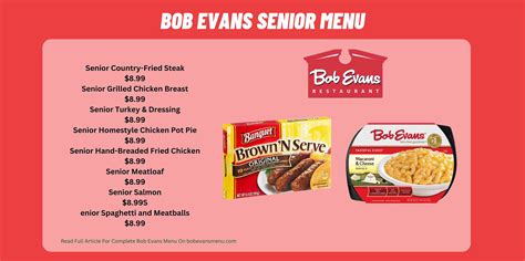 Bob Evans Senior Menu With Prices 2024 - Bob Evans Menu Prices [2024 ...