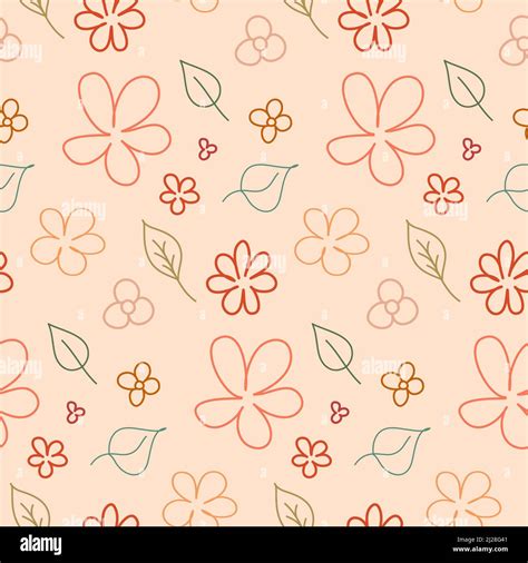 Seamless pattern cute simple flower stroke background wallpaper ...