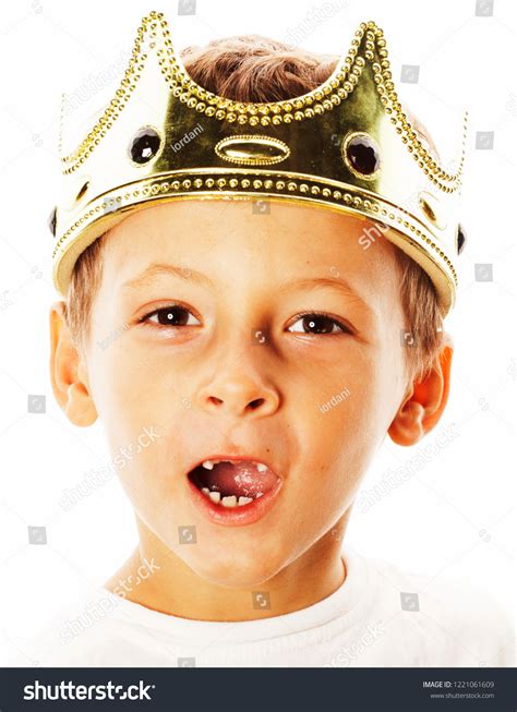 Little Cute Boy Wearing Crown Isolated Stock Photo 1221061609 | Shutterstock