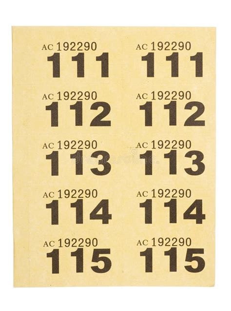 Page Of Yellow Raffle Tickets Stock Image - Image of tickets ...