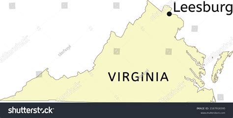 Leesburg Town Location On Virginia Map Stock Vector (Royalty Free) 2167916595 | Shutterstock