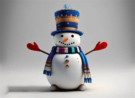 Premium AI Image | 3d Christmas snowman