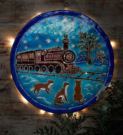 Lighted Winter Train Wall Art | Wind and Weather