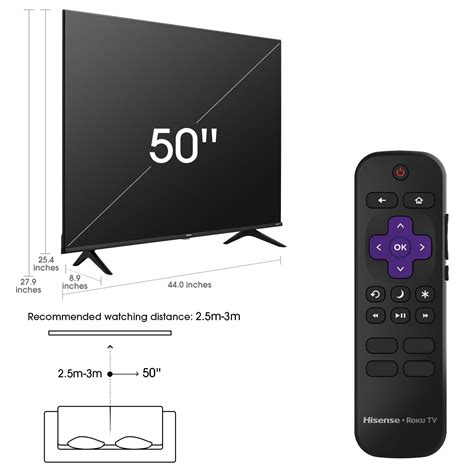 Hisense 50 Class 4K UHD LED LCD Roku Smart TV HDR R6 Series 50R6E3 ...