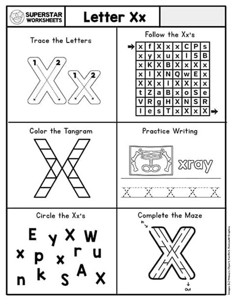 Letter X Worksheets - Superstar Worksheets