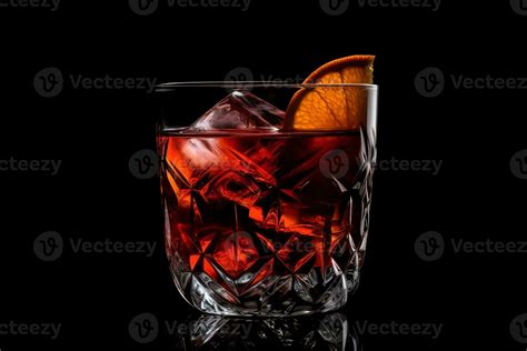 Glass of negroni cocktail on black background render. 23354357 Stock ...