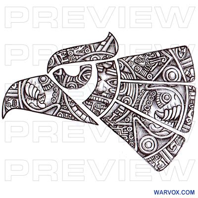 Aztec Eagle Head Tattoo Design - ₪ AZTEC TATTOOS ₪ Warvox Aztec Mayan Inca Tattoo Designs