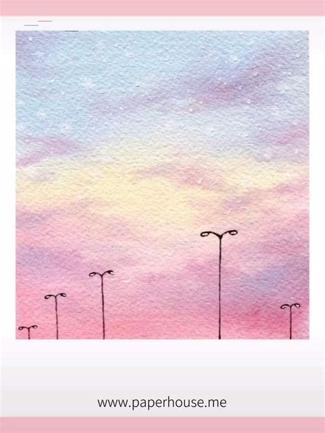 Pink Sky Watercolor Paintings www.paperhouse.me Save $3 with code “PIN3” Paperhouse Stationery ...