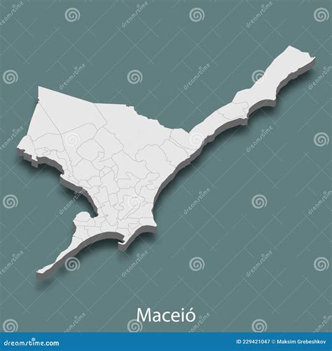 3d Isometric Map Of Maceio Is A City Of Brazil Cartoon Vector | CartoonDealer.com #229421047