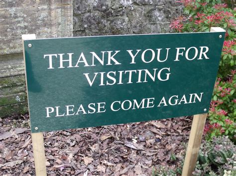 Minterne Gardens - sign - Thank you for visiting | The entra… | Flickr