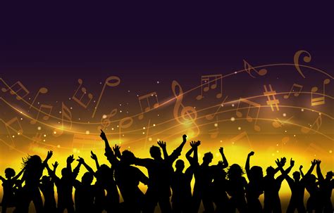 Music Background with Party Crowd 7619941 Vector Art at Vecteezy