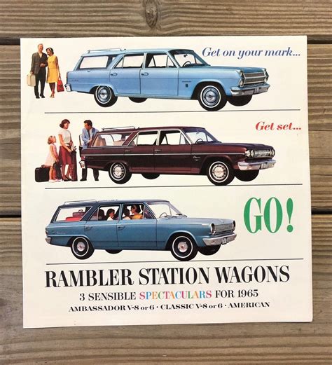 1965 Rambler Station Wagons Classic 6 / Ambassador V-8 / American Original Dealer Sales Brochure ...