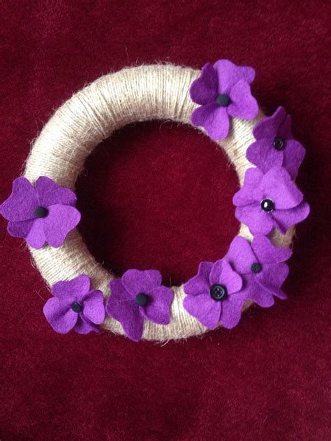 Purple poppy wreath Lei Necklace, Crochet Necklace, Poppy Wreath ...