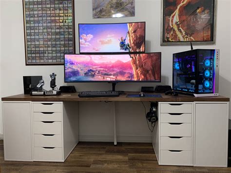 Here is my minimal Ikea gaming setup! This includes the “Linnmon” 150x75cm desk, the “Ledberg ...