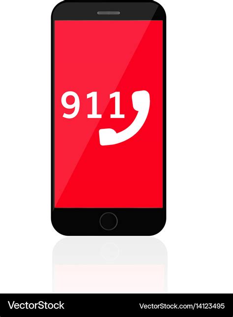 911 emergency call number mobile phone Royalty Free Vector