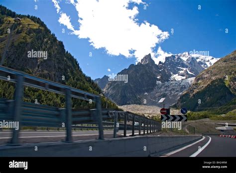 Mountain view from road to Mont Blanc tunnel Stock Photo - Alamy