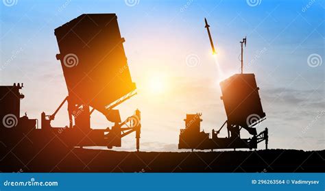 Israel S Iron Dome Air Defense Missile Launches. the Missiles are Aimed ...