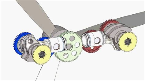 How opposed piston engine works - animation - YouTube