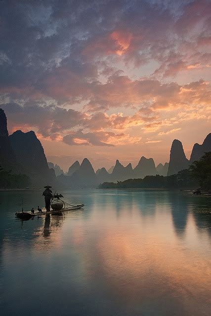 Li River sunrise, Guangxi, China (by Yan Zhang... - It's a beautiful world