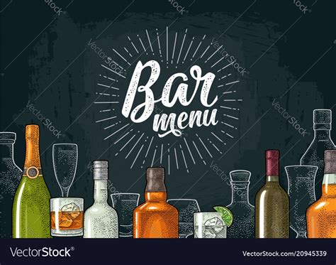 Template for bar menu alcohol drink Royalty Free Vector