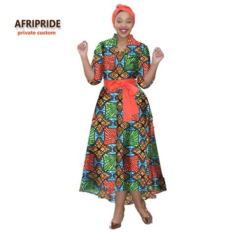 2017NEW Batik Fabrics african dress with headscarf and belt for women traditional clothing femme ...