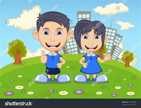 Children Playing Park Cartoon Vector Illustration Stock Vector (Royalty ...