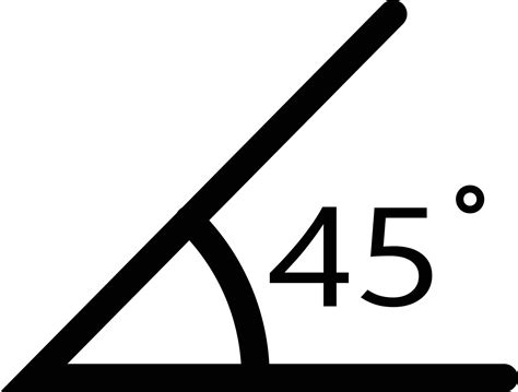 45 degree angle icon on white background. angle Measurement sign. angle ...