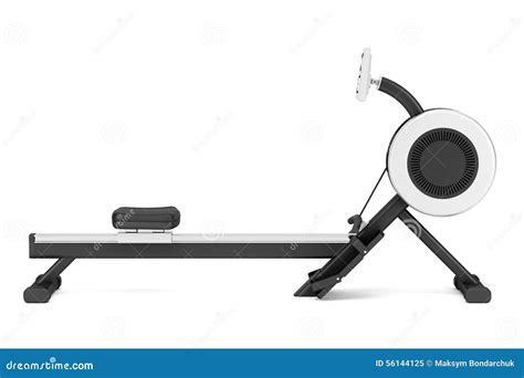 Gym Rowing Machine Isolated On White Stock Illustration - Image: 56144125