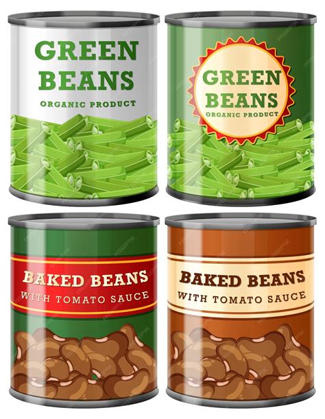 Premium Vector | Vegetable food cans collection