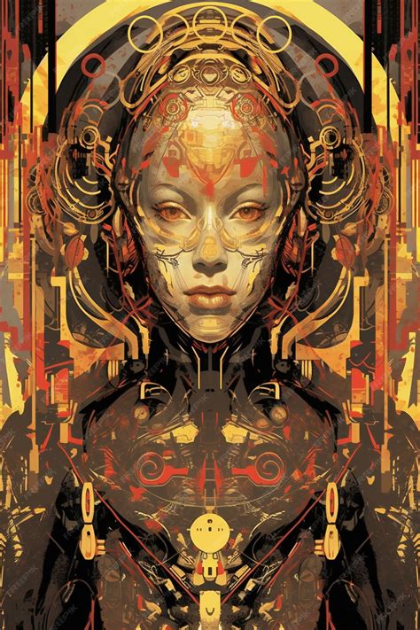 Premium AI Image | Digital illustration of a female robot in a ...