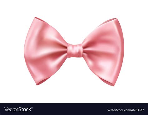 Pink satin bow realistic element for Royalty Free Vector