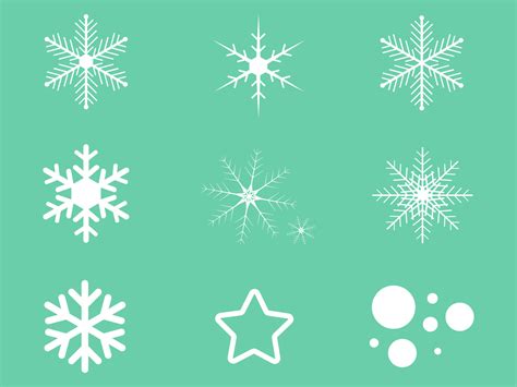 Set white snowflakes for winter season. Hand drawn isolated ...