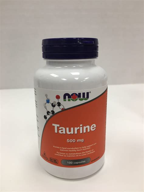 Now, Taurine, 500 Mg, 100 Capsules | Railway City Health Hut