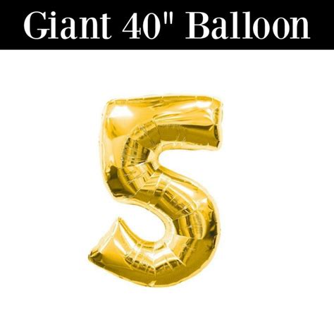 Number 5 GIANT Gold Balloon 40 Number 5 Balloons - Etsy