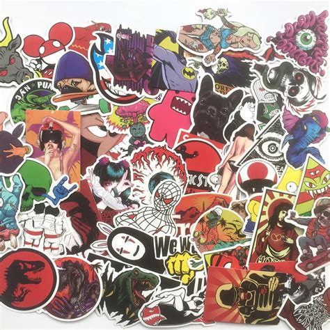 50Pcs The most popular Pvc Waterproof Cartoon graffiti Stickers For Laptop Motorcycle Skateboard ...