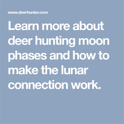 Learn more about deer hunting moon phases and how to make the lunar connection work. | Deer ...